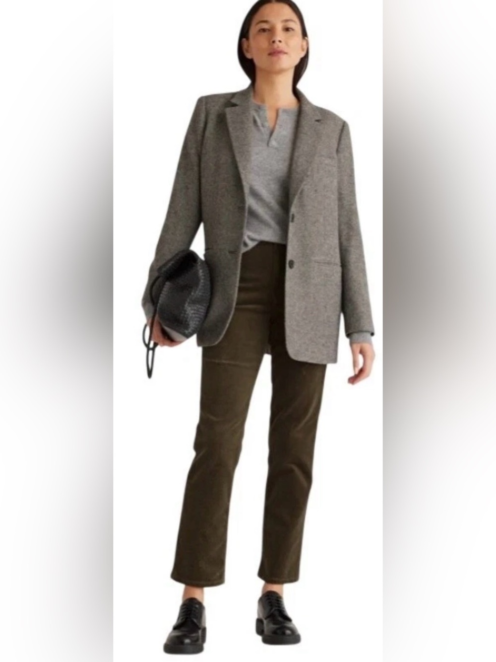 Quince Womens Organic Stretch Corduroy Straight Leg Pants Seaweed Green 6